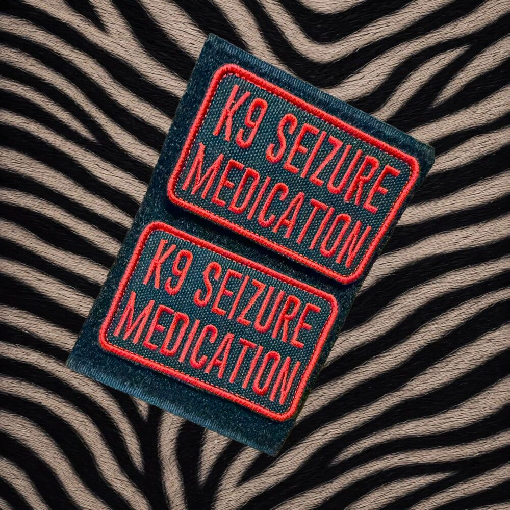 K9 Seizure Medication Dog Emergency Patches 3x2 Hook Loop Set of 2
